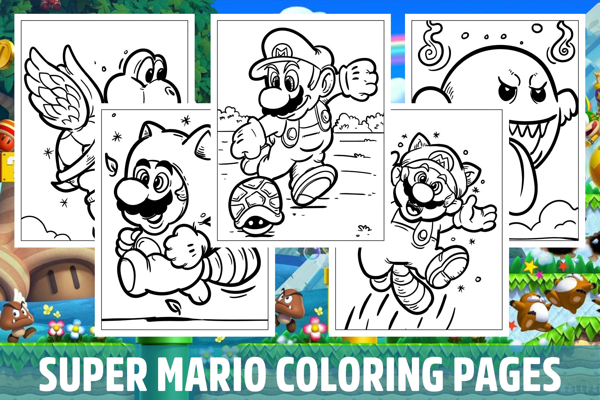 Printable Super Mario Bros Coloring Pages 2025 