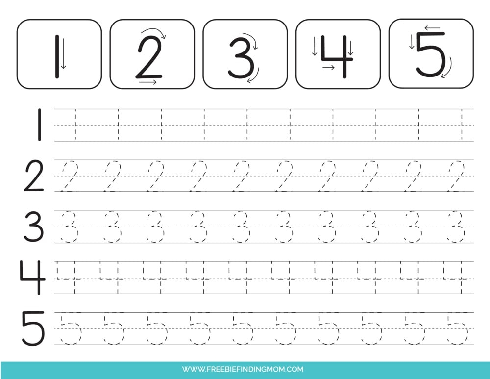 Printable Tracing Numbers Worksheets 1 To 20