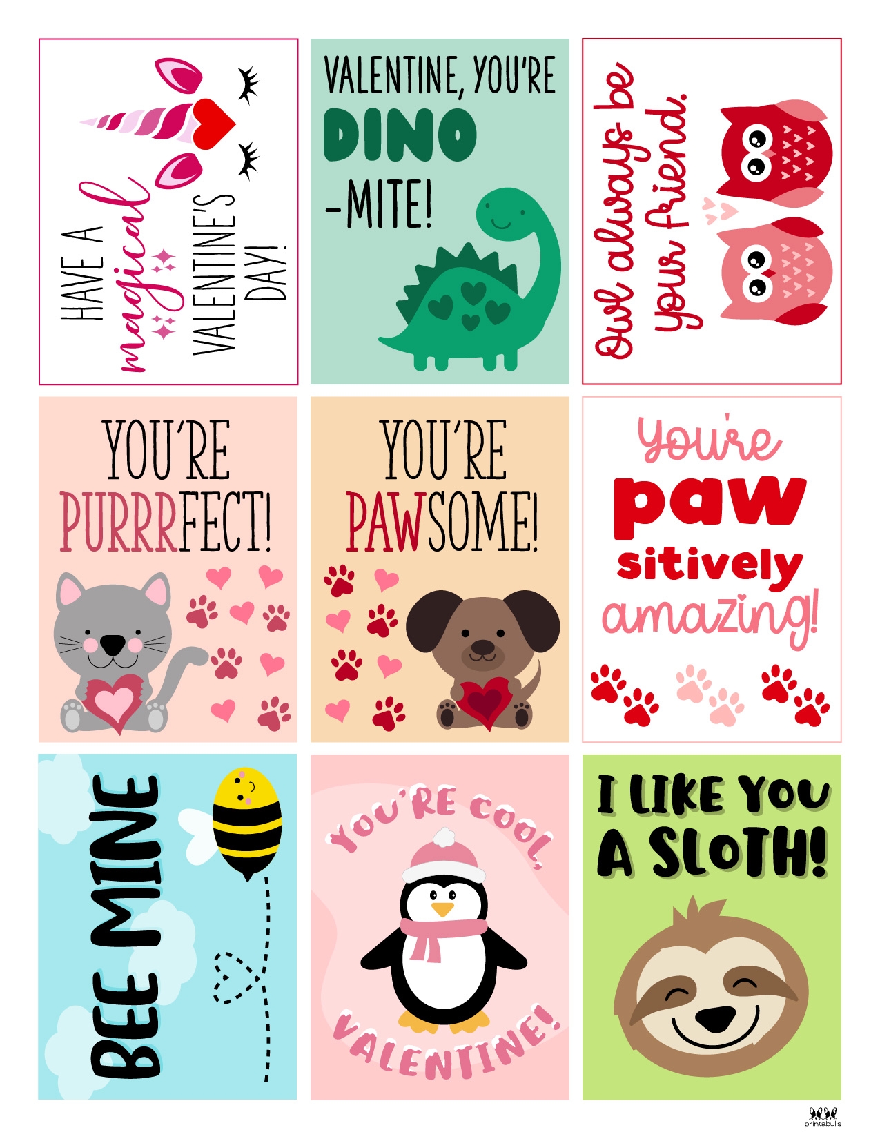 Printable Valentine Cards For Kids With Candy