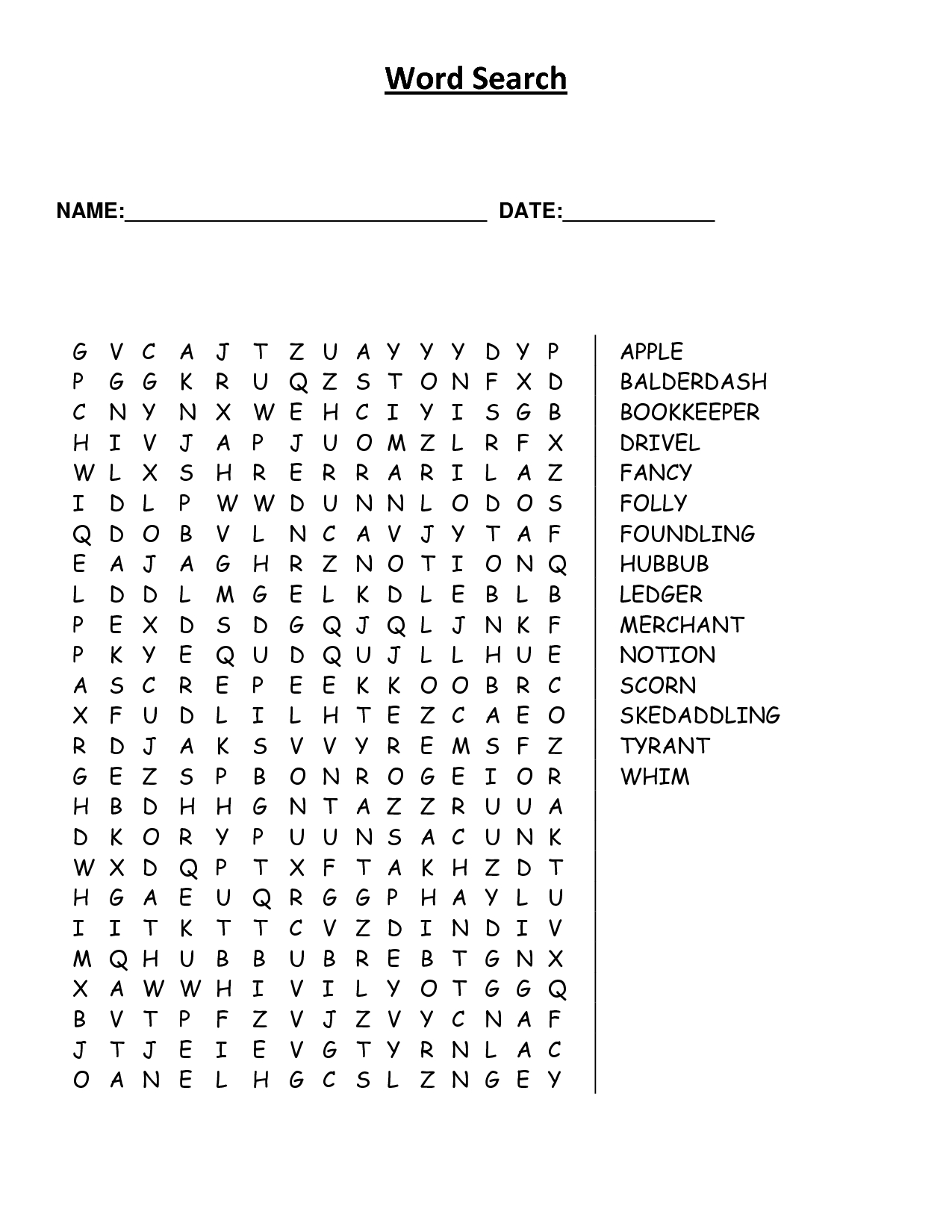 Printable Word Search Puzzles Pdf Word Search Maker