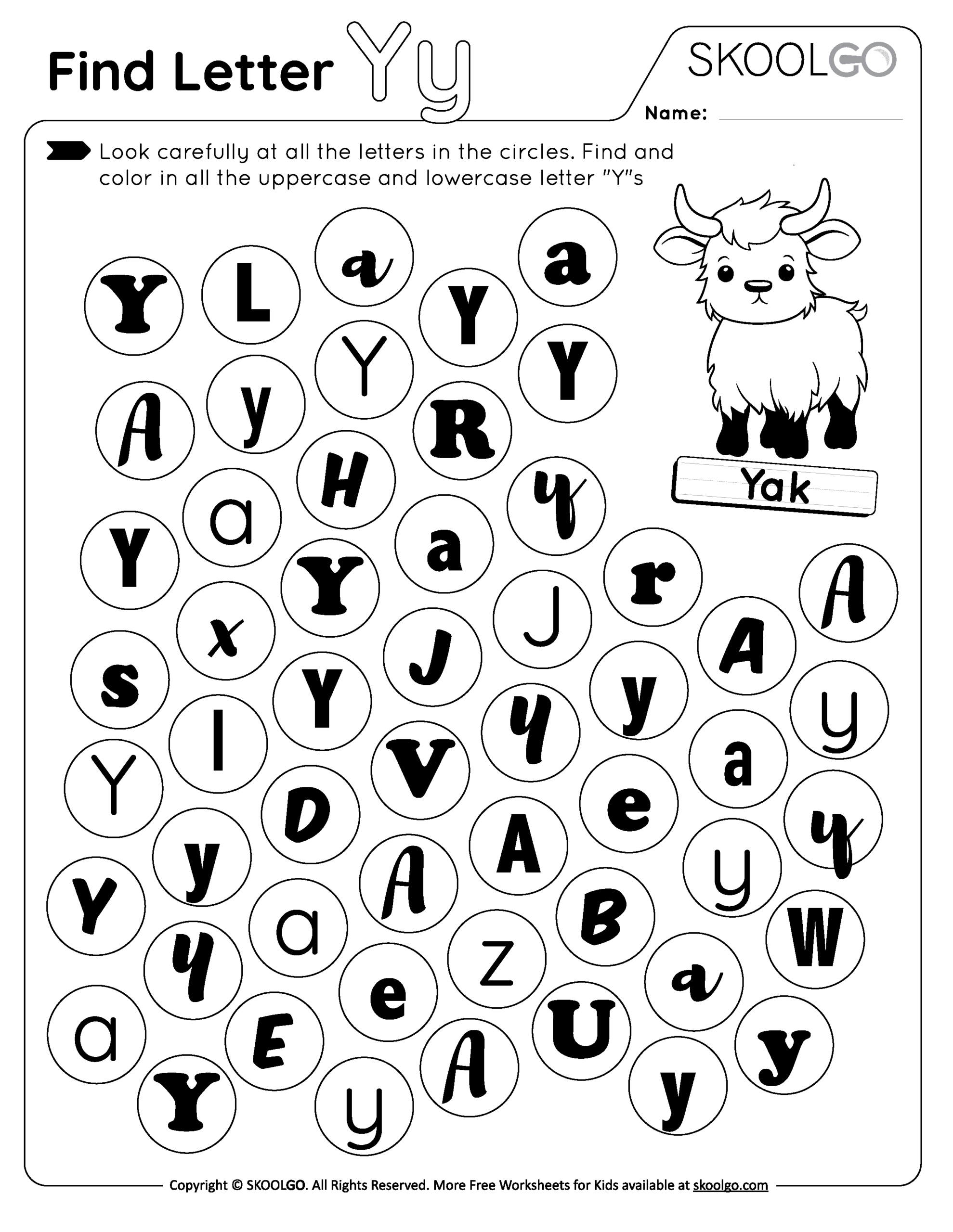 Printable Y Printable Y