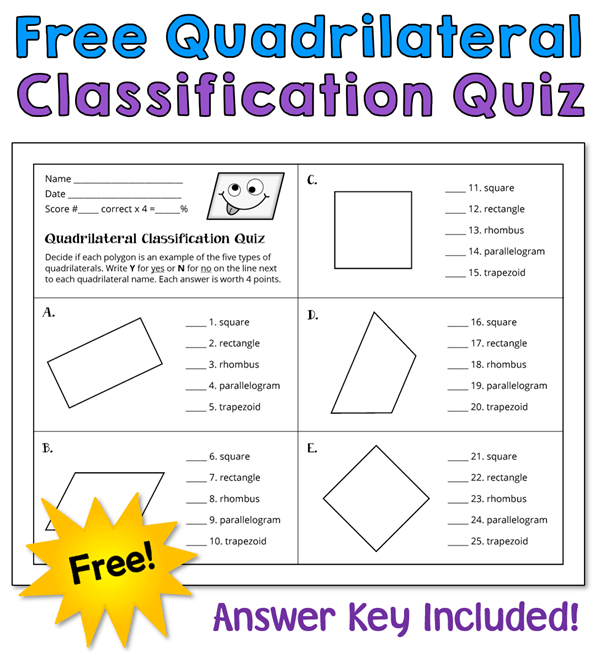 Properties Of Quadrilaterals Worksheets Worsheets Library 