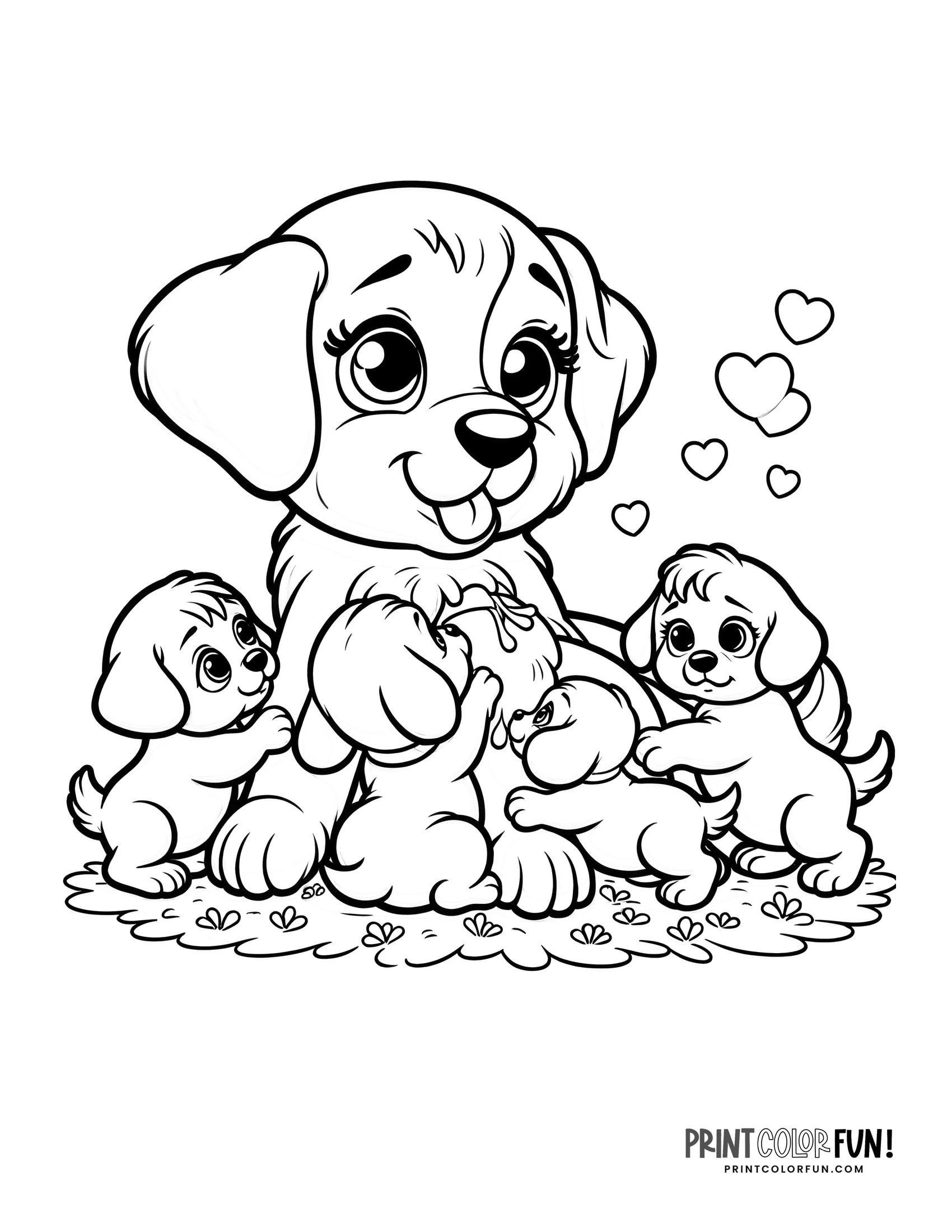 puppies coloring pages printable