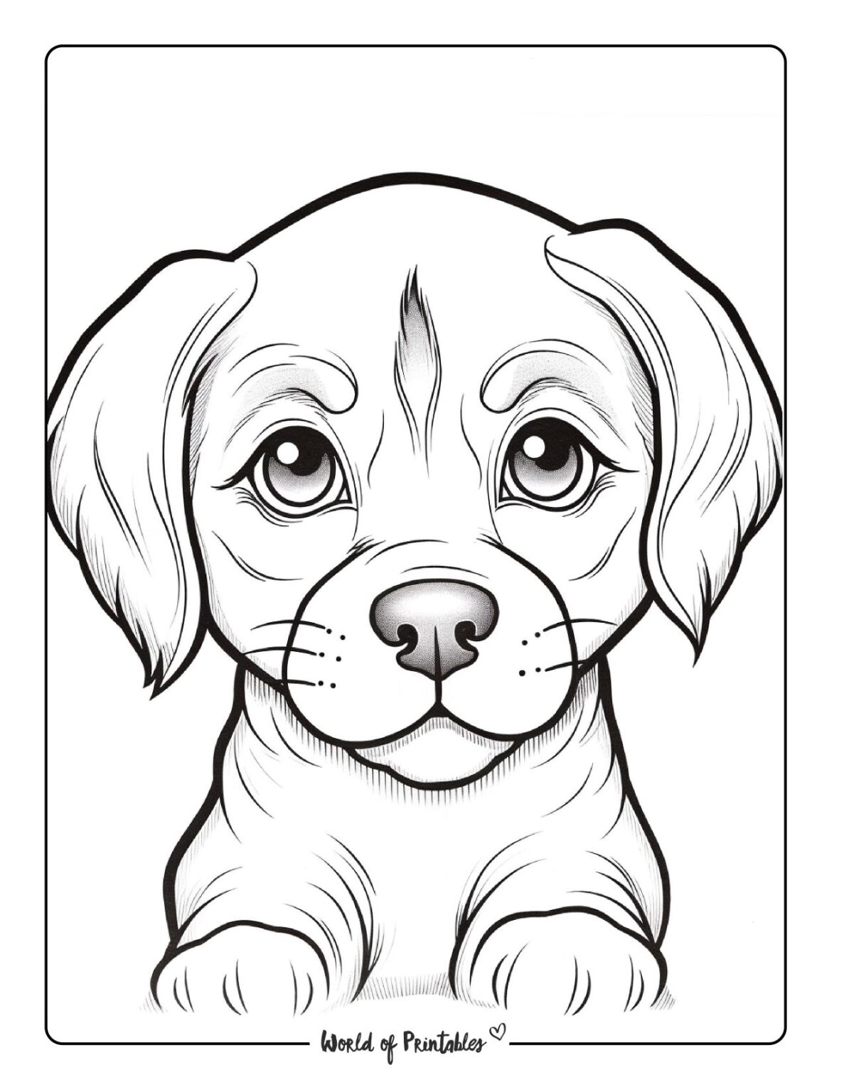 Puppy Coloring Pages World Of Printables Puppy Coloring Pages World Of Printables