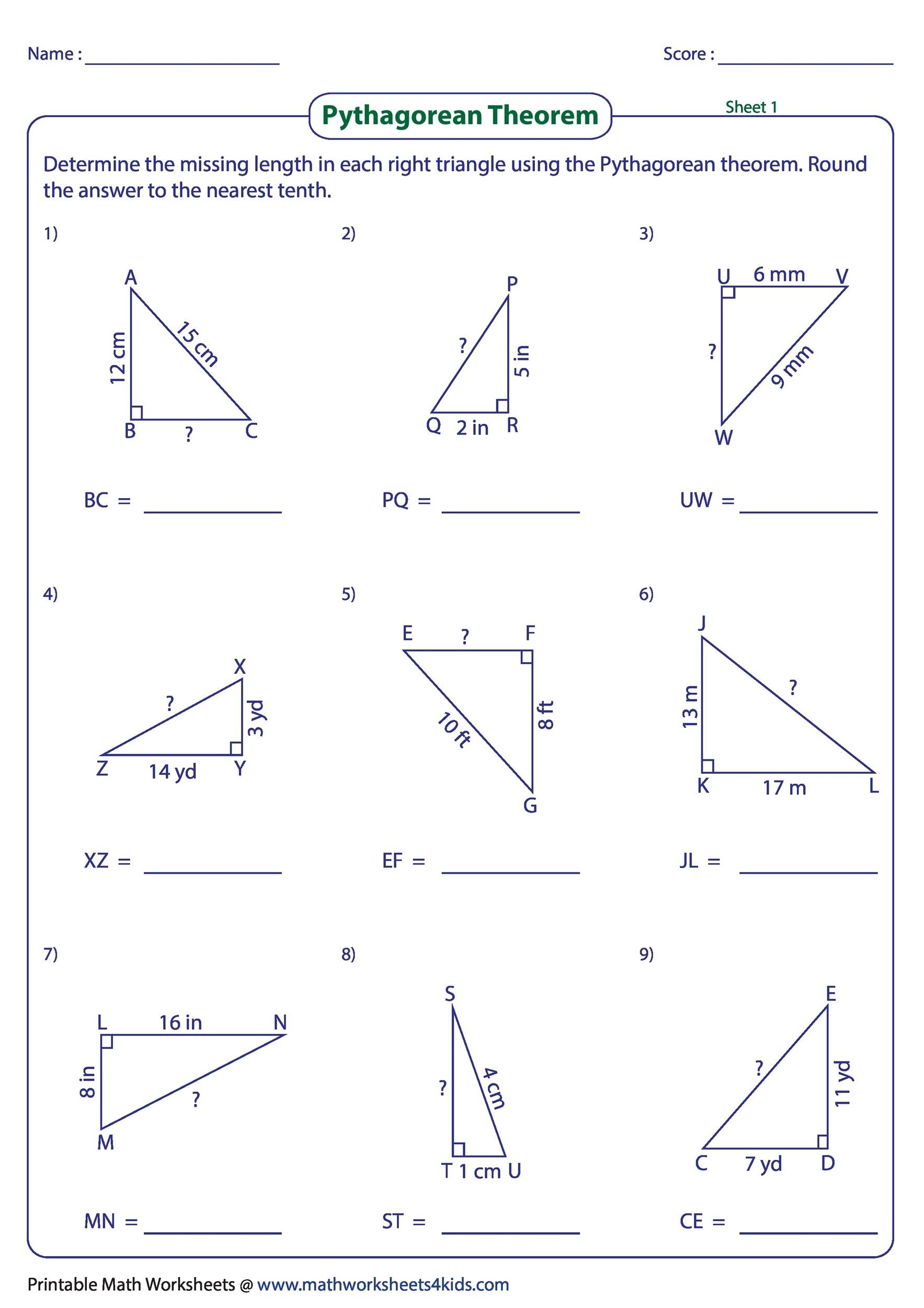  Pythagoras Theorem Worksheet KS3 KS4 Maths Beyond Worksheets 