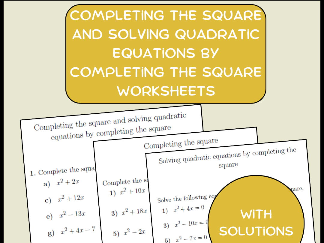 completing the square worksheet