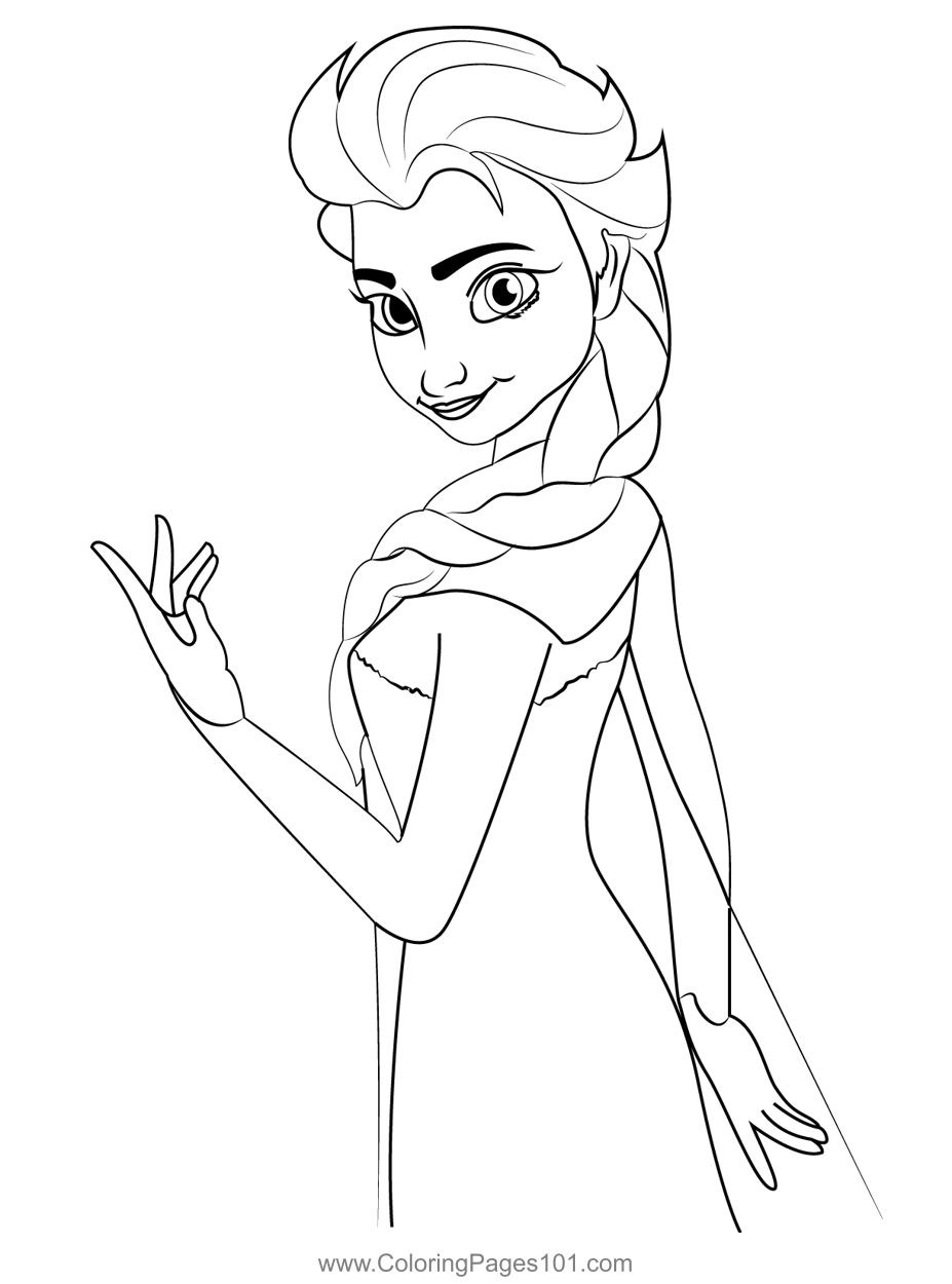 Queen Elsa Coloring Page For Kids Free Frozen Printable Coloring 