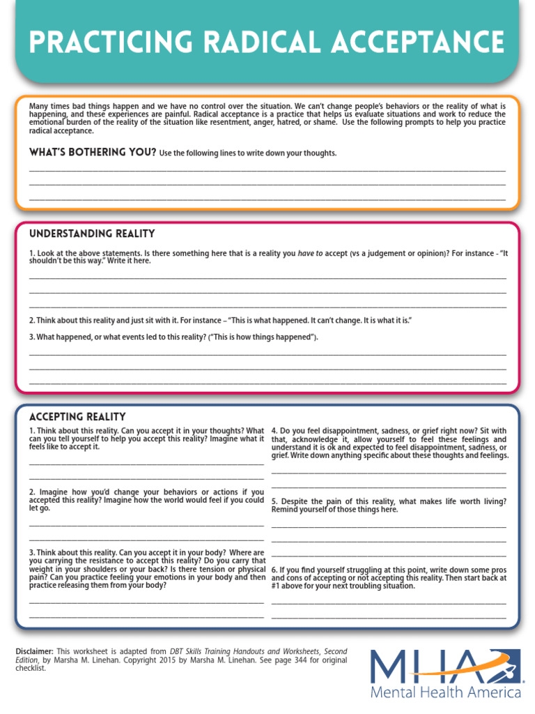 Radical Acceptance Coping Statements Worksheet Worksheets Library
