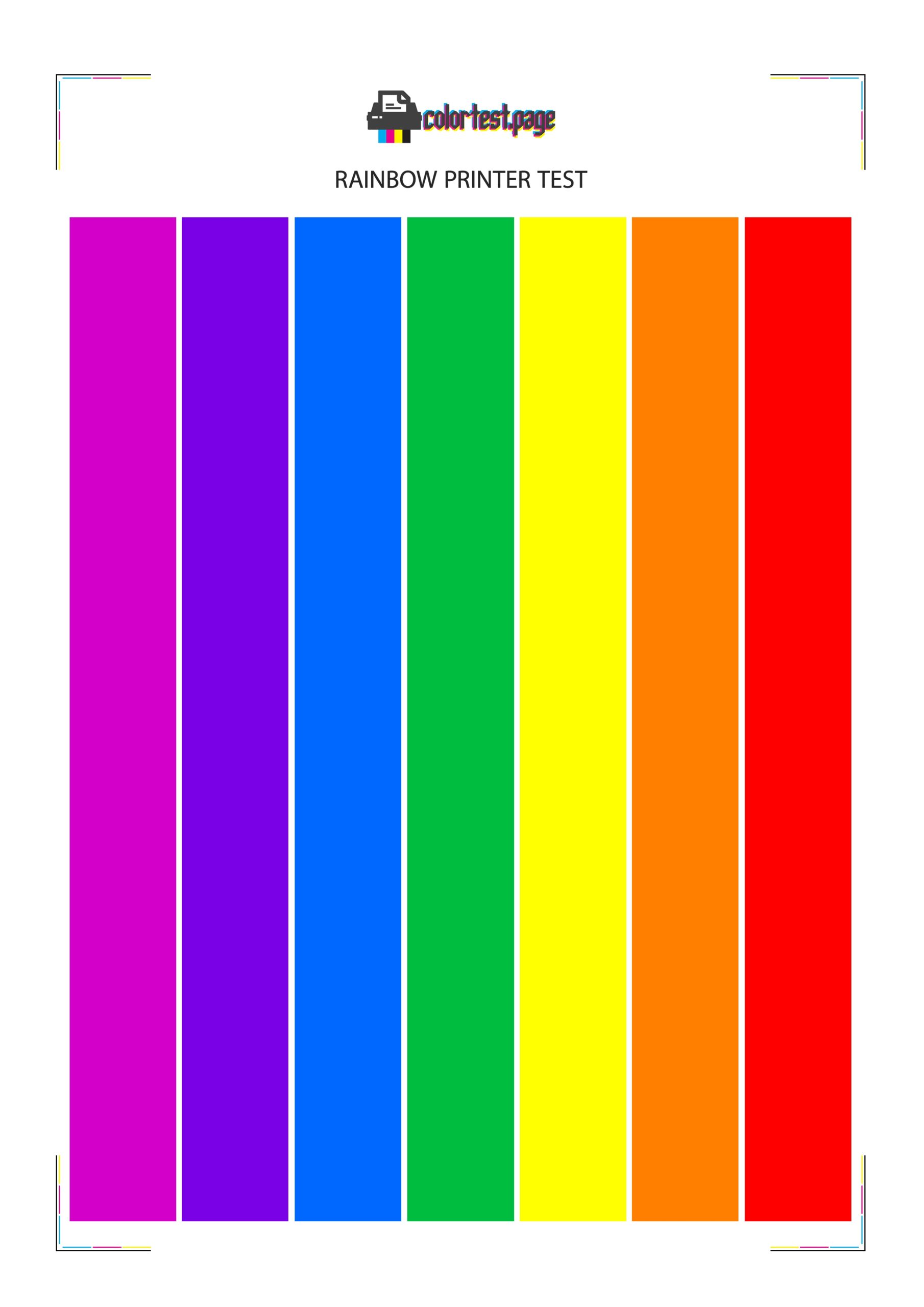 Rainbow Printer Test Color Test Page Rainbow Printer Test Color Test Page
