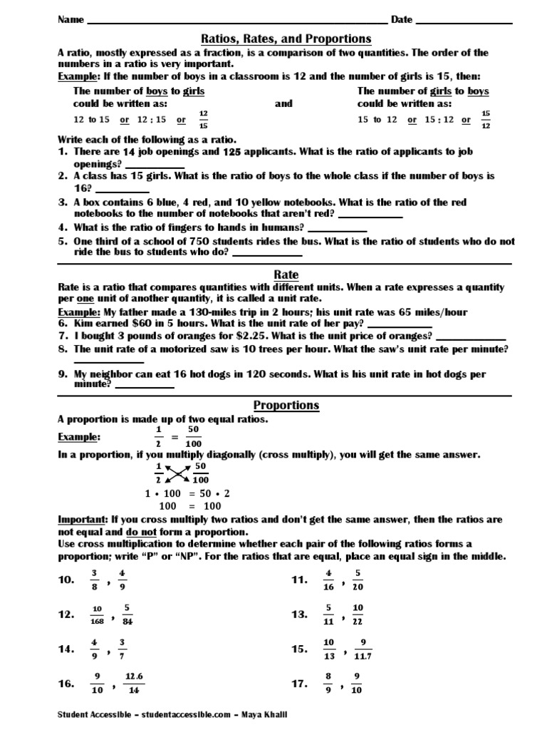 Ratios Rates And Proportions Worksheet PDF Ratio Elementary Ratios Rates And Proportions Worksheet PDF Ratio Elementary