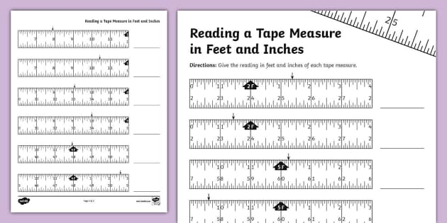 Reading A Tape Measure Worksheet Resource Twinkl USA Worksheets 