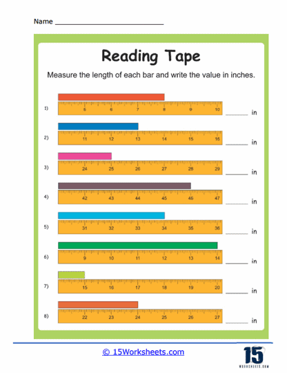 Reading Tape Measures Worksheets 15 Worksheets Worksheets Library