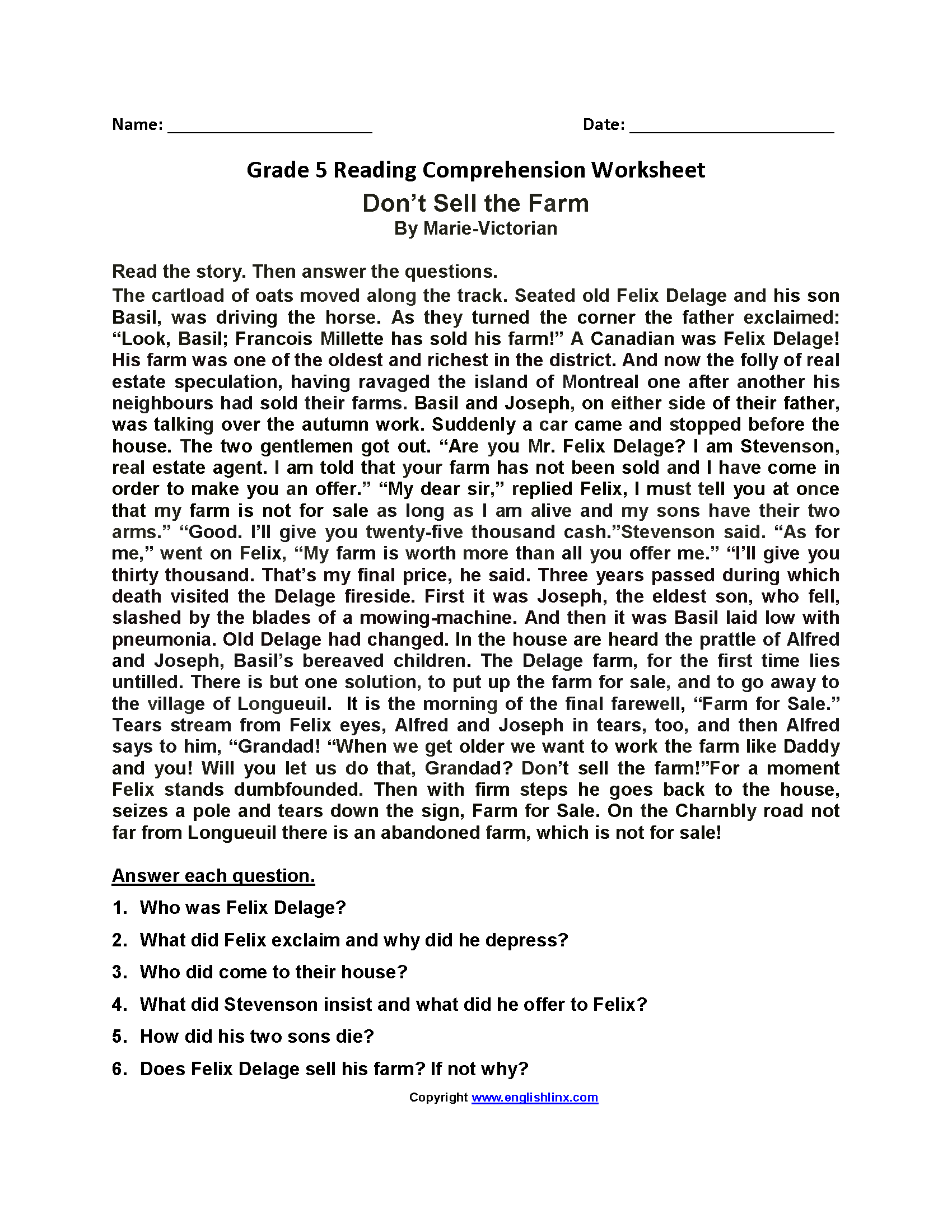 Reading Worksheets 5th Graders Reading Worksheet Printable Reading Worksheets 5th Graders Reading Worksheet Printable