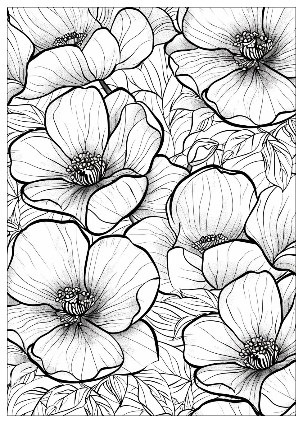 Realistic Flower Coloring Pages Coloring For Relaxation And Botanical Realistic Flower Coloring Pages Coloring For Relaxation And Botanical