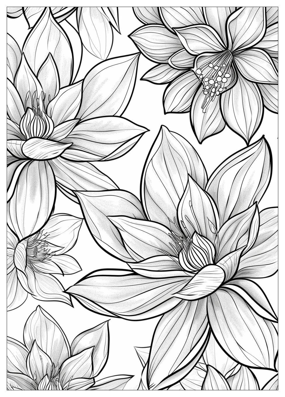 Realistic Flower Coloring Pages Coloring For Relaxation And Botanical Realistic Flower Coloring Pages Coloring For Relaxation And Botanical
