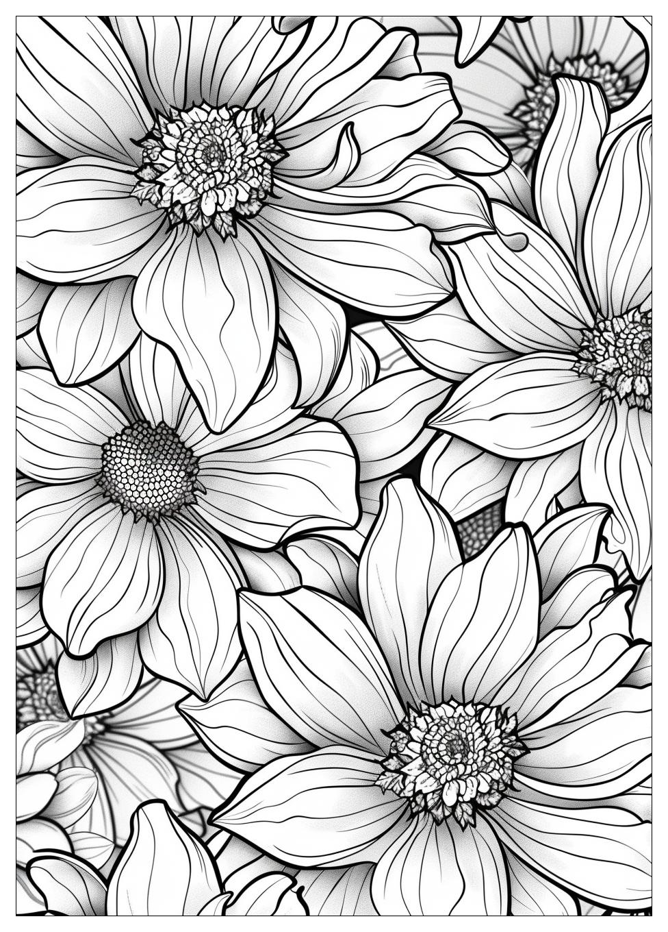 Realistic Flower Coloring Pages Coloring For Relaxation And Botanical Realistic Flower Coloring Pages Coloring For Relaxation And Botanical