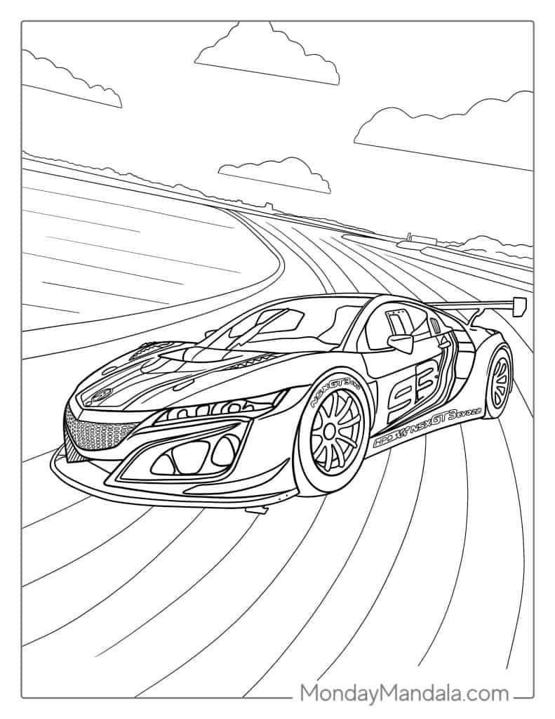 Realistic Racing Car Coloring Pages 2025 Realistic Racing Car Coloring Pages 2025