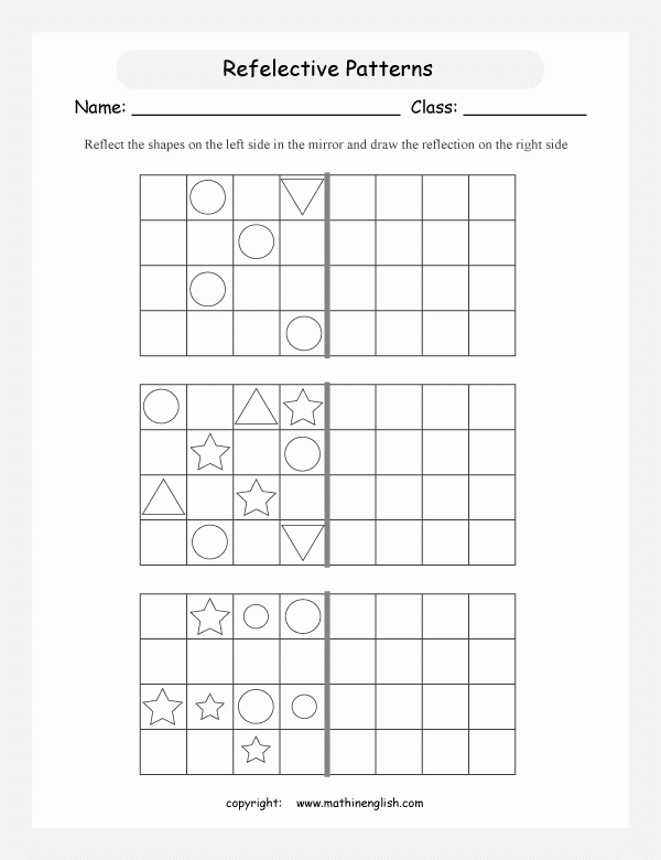 Reflection Math Worksheets Free Worksheets Samples