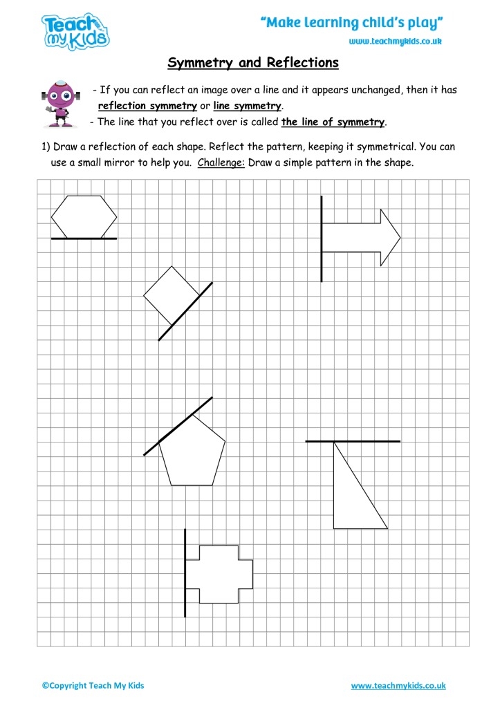 Reflection Worksheet Math Reflection Worksheet Math