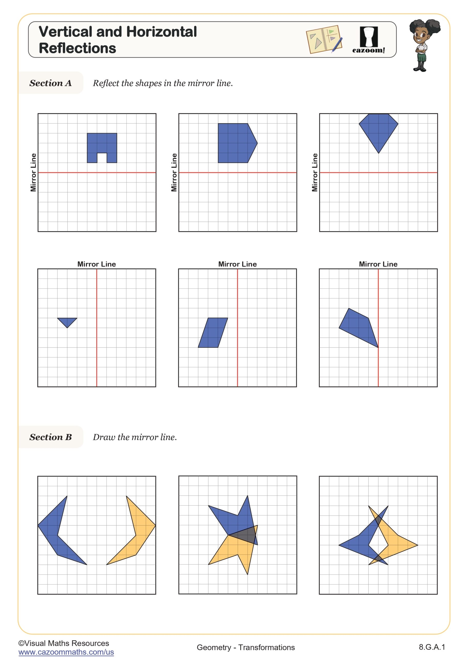 Reflection Worksheet Math Reflection Worksheet Math