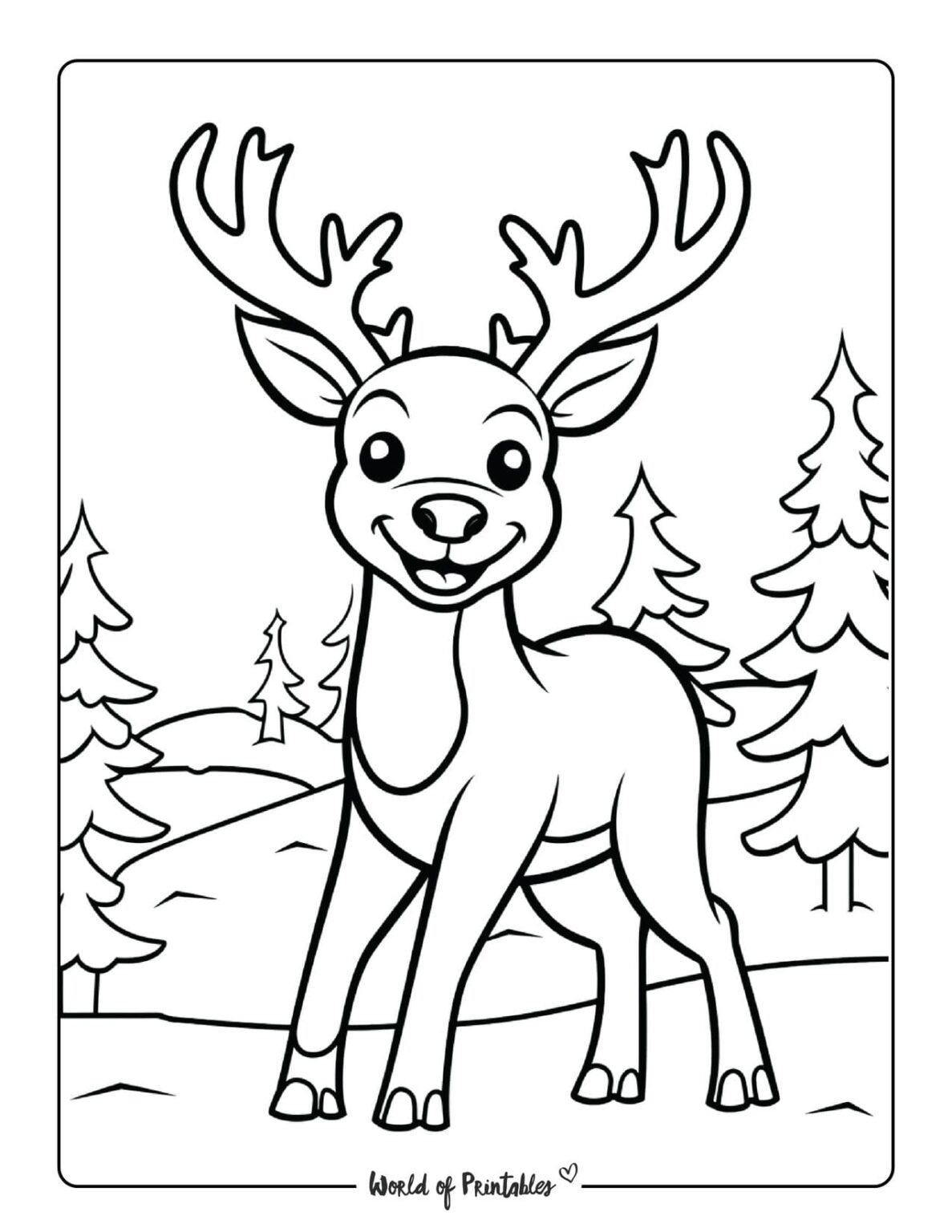 Reindeer Coloring Pages World Of Printables Reindeer Coloring Pages World Of Printables