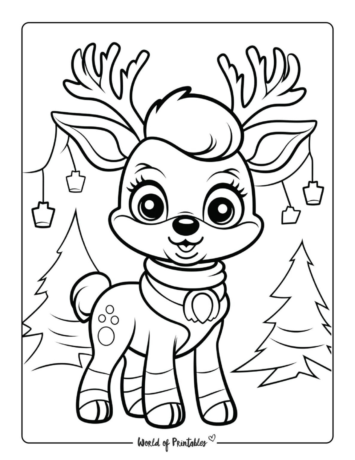 Reindeer Coloring Pages World Of Printables Reindeer Coloring Pages World Of Printables