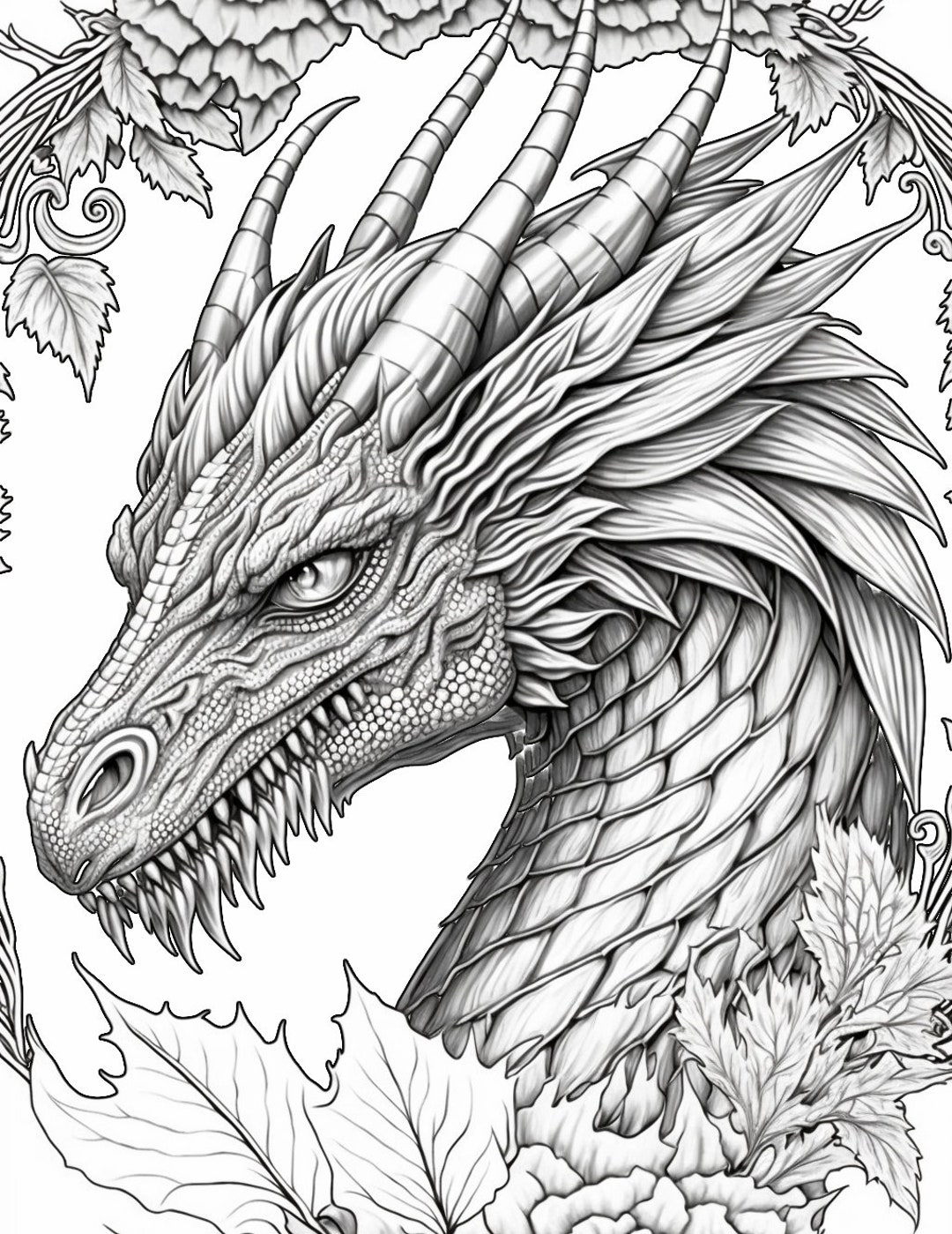 Relaxing Coloring Pages Dragons 100 Pages Etsy