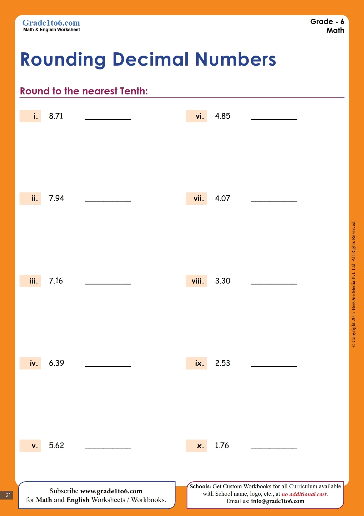 Rounding Decimal Worksheet Free Rounding Decimals Worksheets For Kids
