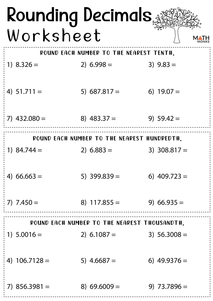 Rounding Decimals Worksheets Math Monks Worksheets Library