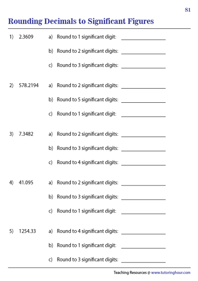 Rounding To Significant Figures Worksheets Worksheets Library