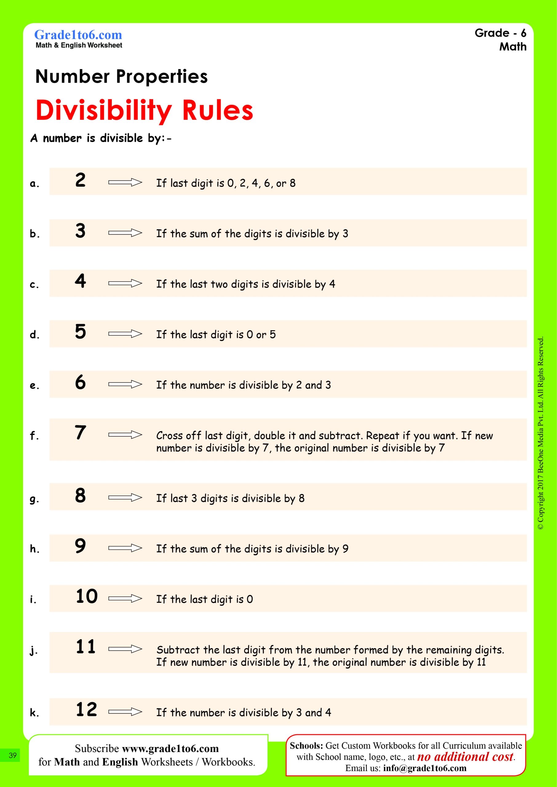 Rules Of Divisibility Worksheet Infoupdate Rules Of Divisibility Worksheet Infoupdate