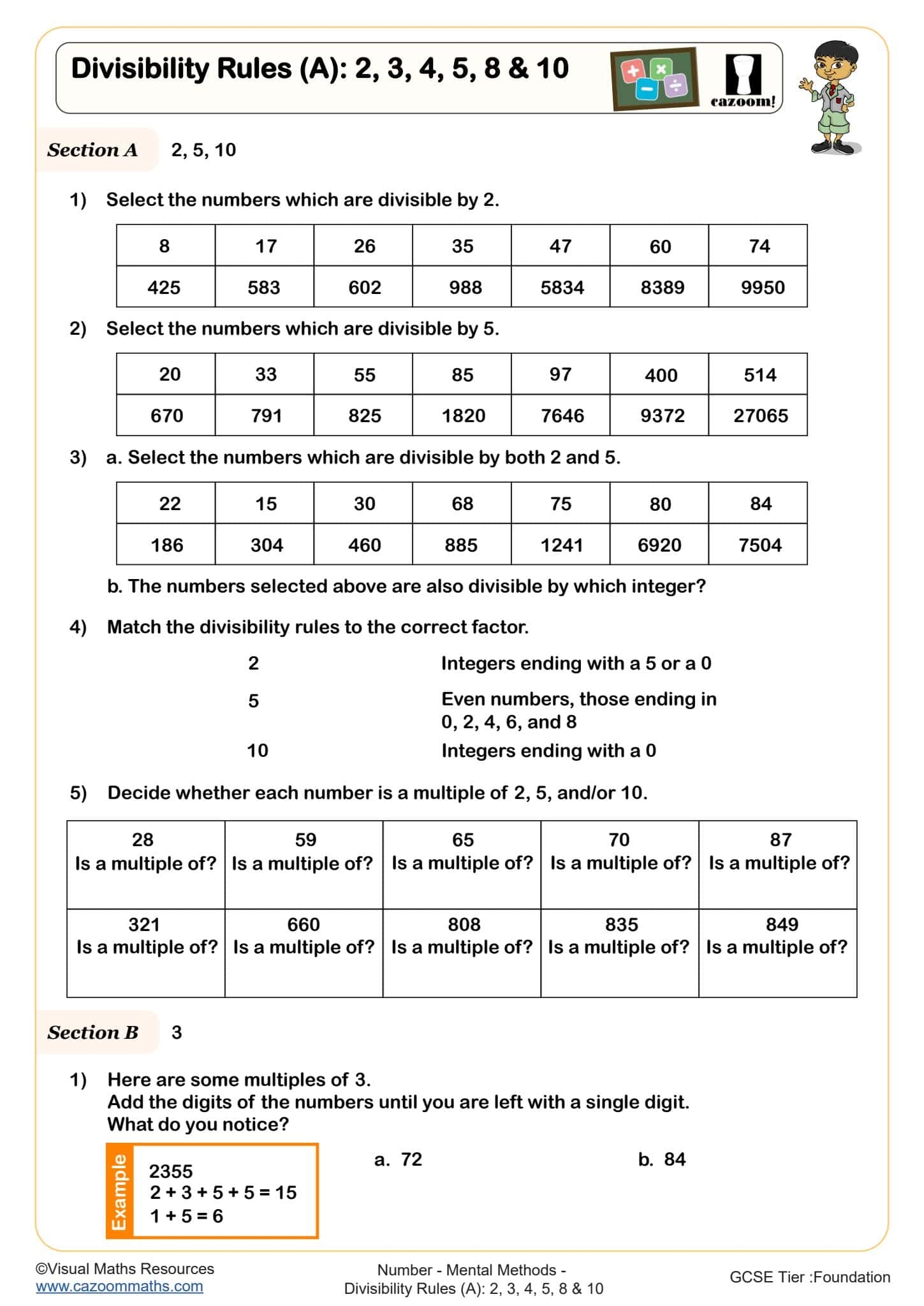 Rules Of Divisibility Worksheet Infoupdate Rules Of Divisibility Worksheet Infoupdate