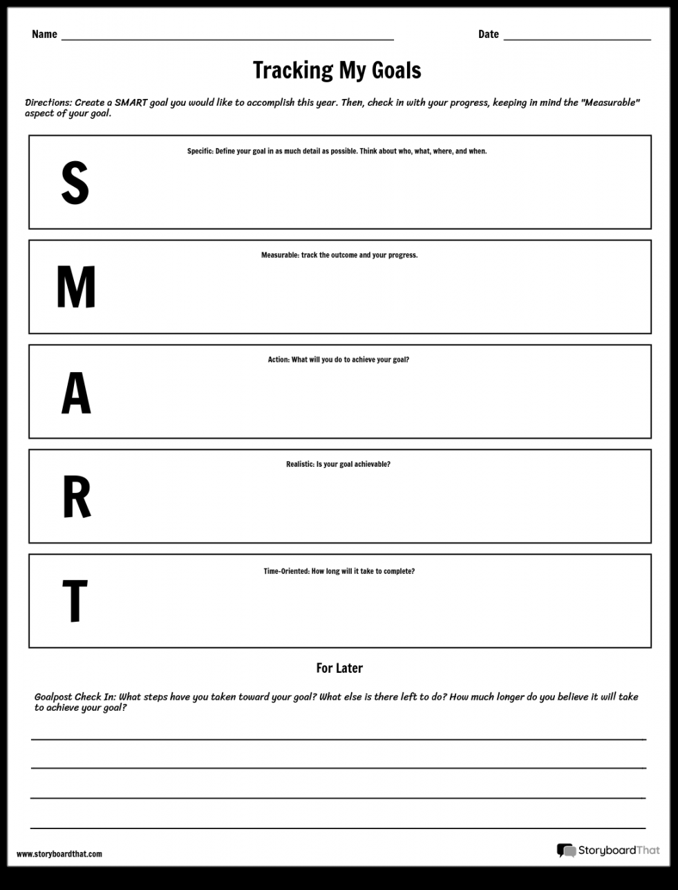 S m a r t Goals Worksheet S m a r t Goals Worksheet