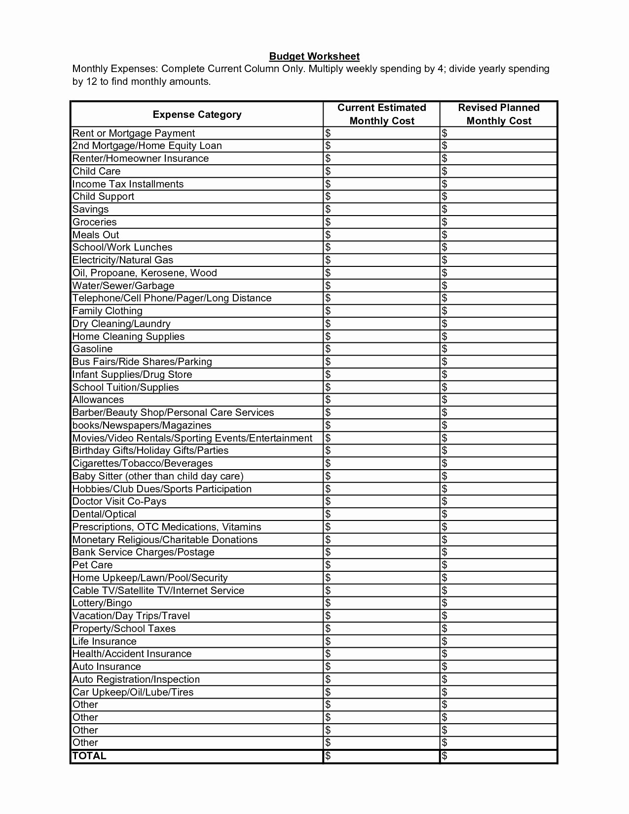schedule c expenses worksheet