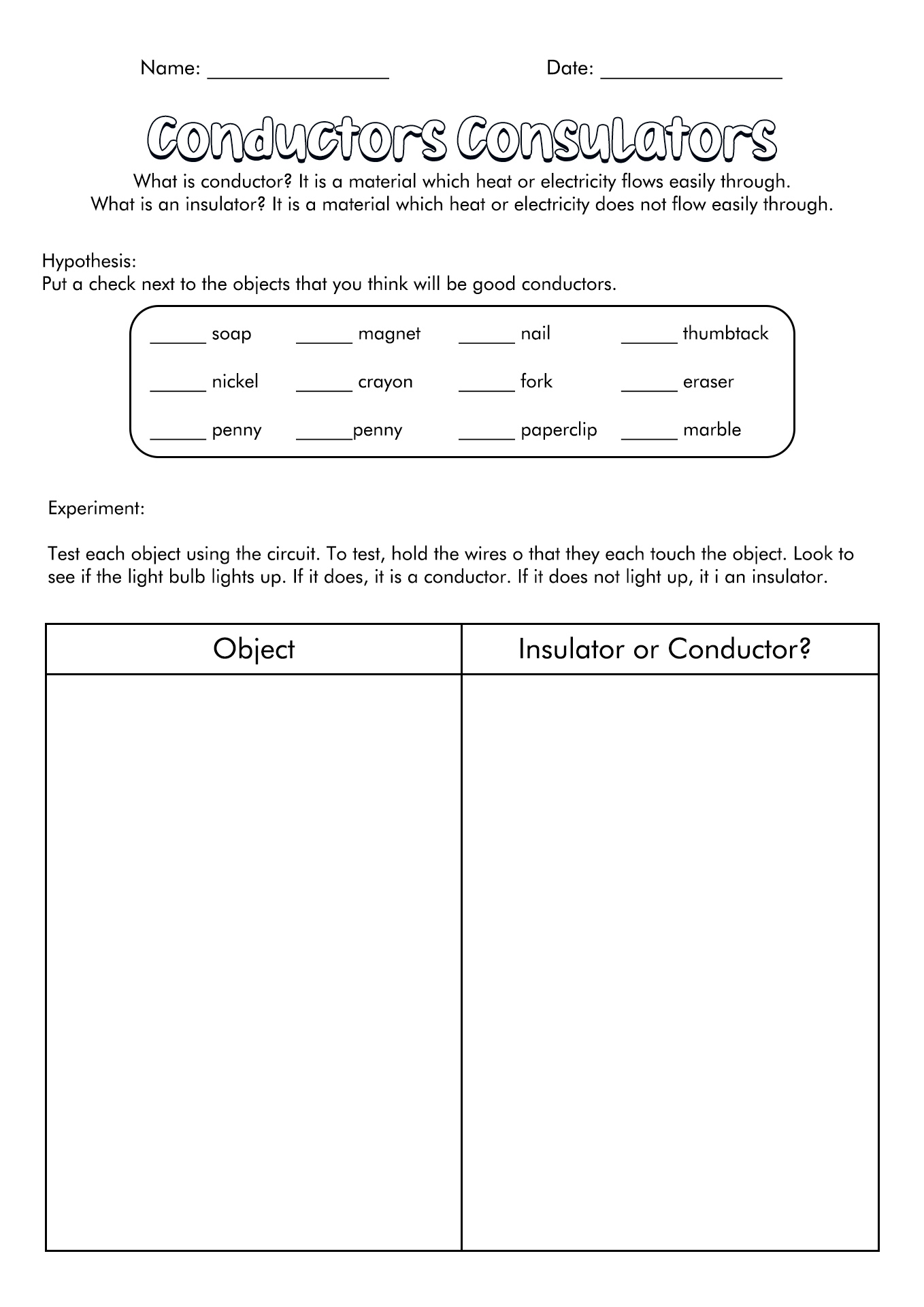 Science Worksheets For 3rd Grade Energy Scienceworksheets