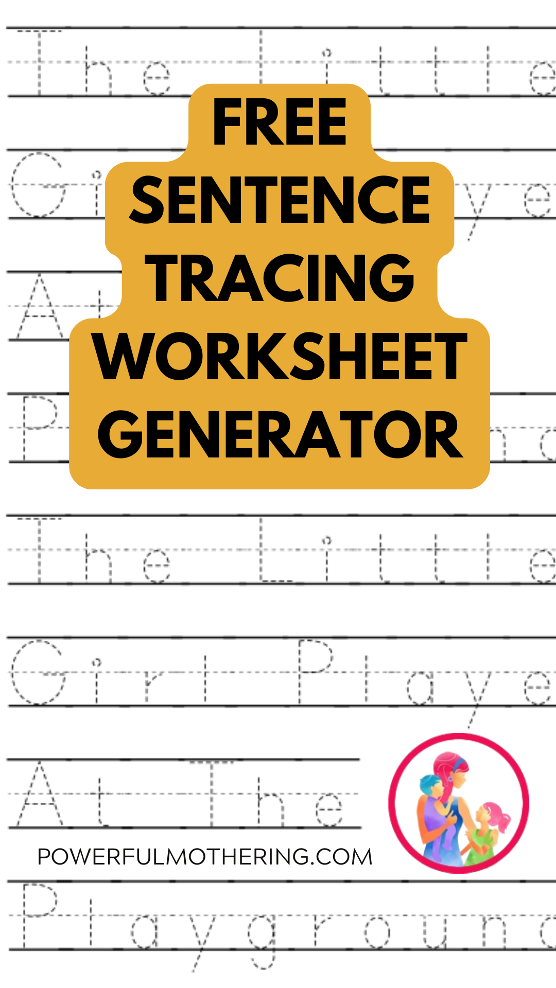 Sentence Tracing Worksheets