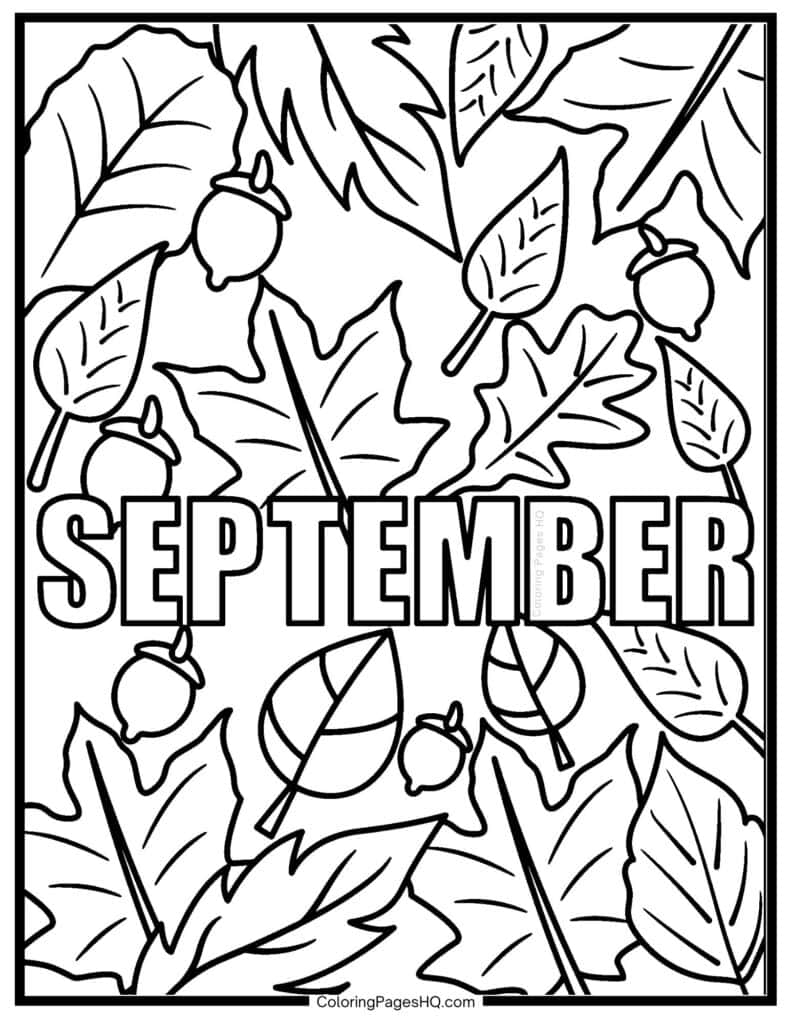 September Coloring Pages Free PDF Printables Coloring Pages HQ