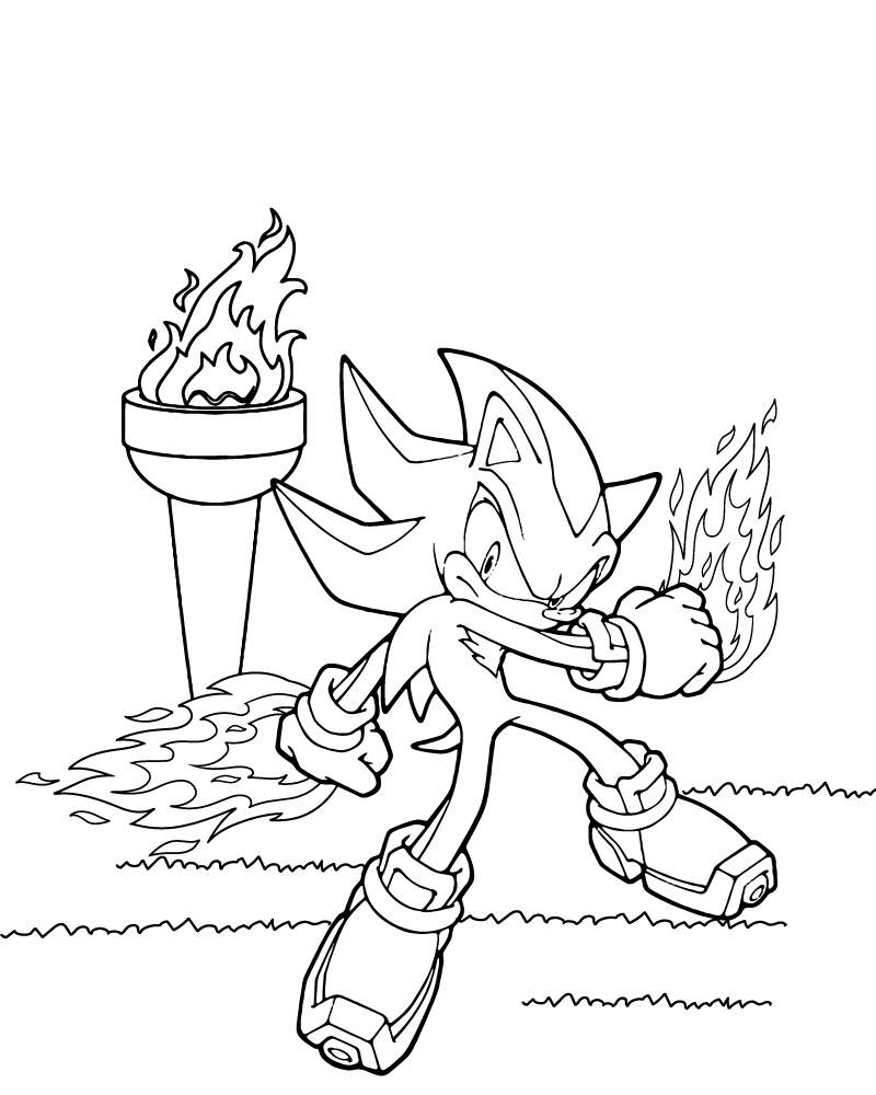 Shadow Sonic Coloring Page Shadow Sonic Coloring Page