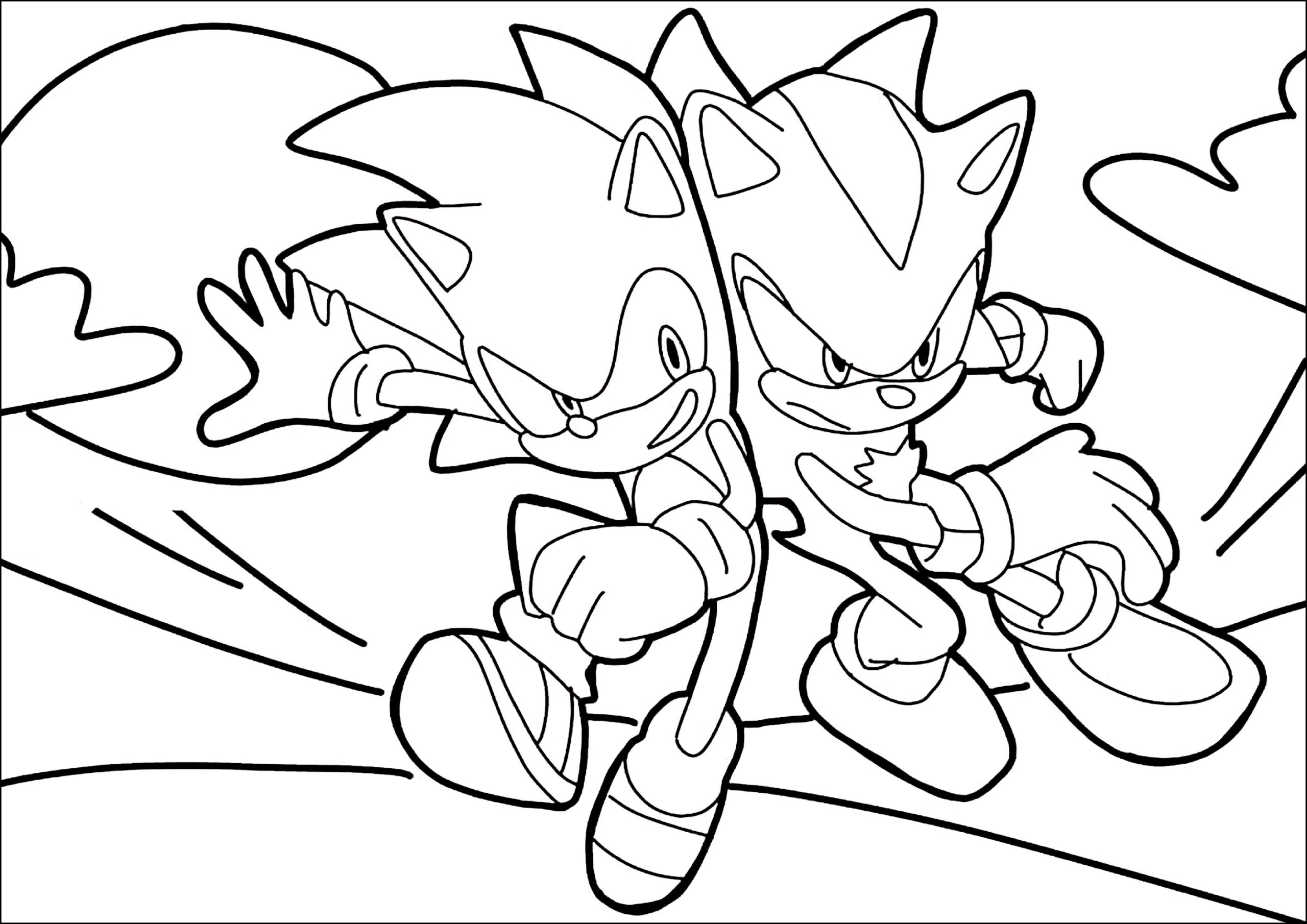 shadow and sonic coloring pages shadow and sonic coloring pages