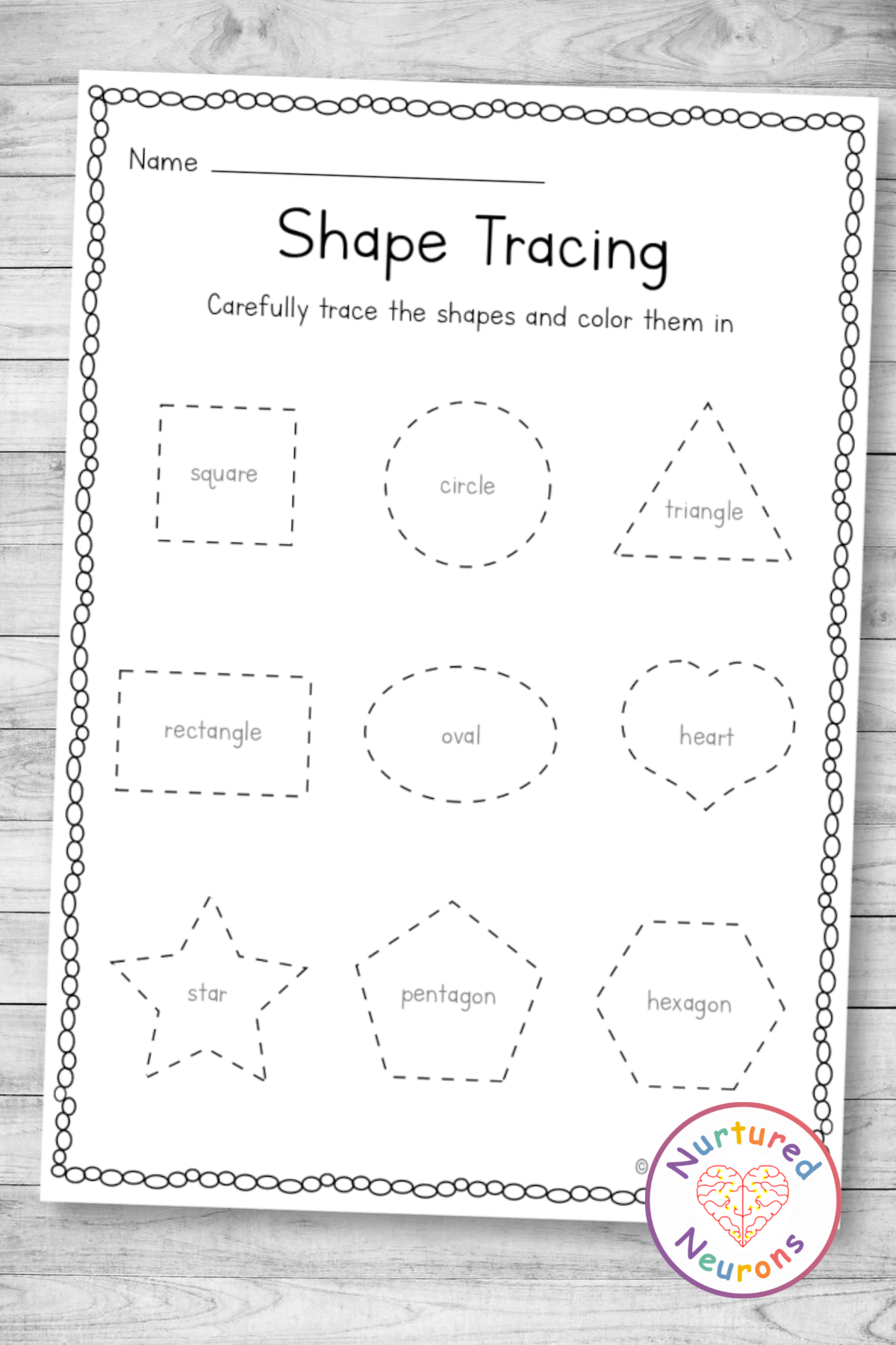 Shape Tracing Practice Worksheet Preschool And Kindergarten Printable Shape Tracing Practice Worksheet Preschool And Kindergarten Printable
