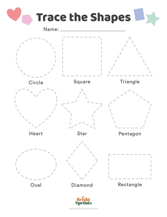 tracing shapes worksheets
