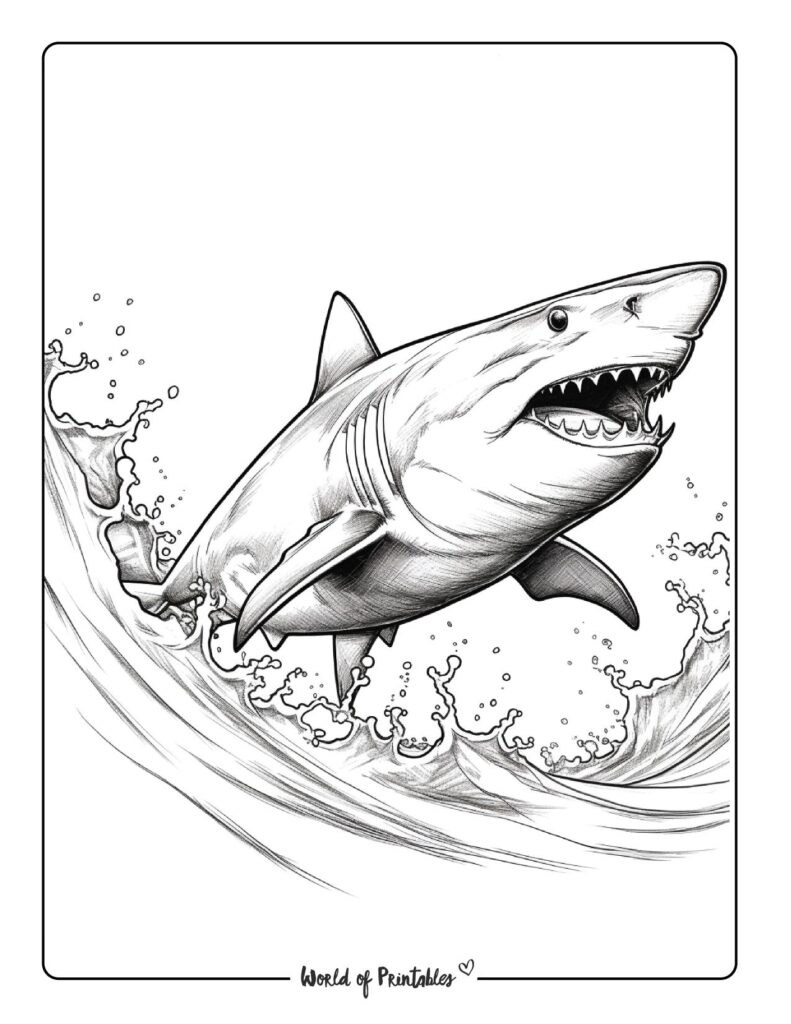 Shark Coloring Pages For Kids Adults World Of Printables Shark Coloring Pages For Kids Adults World Of Printables