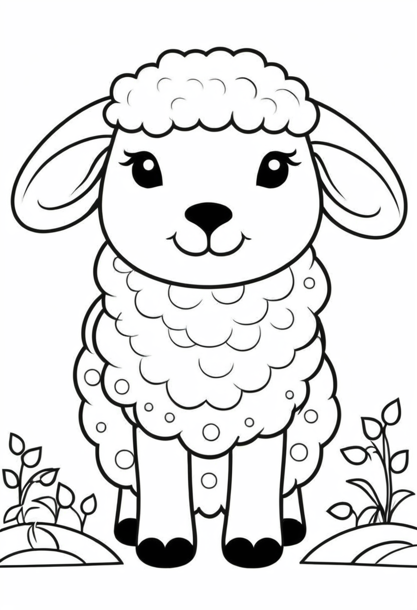 Sheep Coloring Page For Kids Color My Pages Sheep Coloring Page For Kids Color My Pages