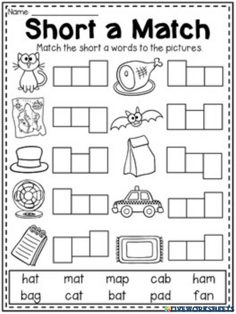 Short A Worksheets For Kindergarten Free PDF Worksheetspack 
