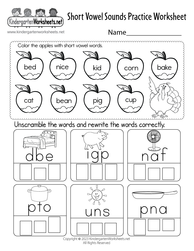 Short Vowel Sounds Worksheets For Kindergarten Kindergarten Worksheets Short Vowel Sounds Worksheets For Kindergarten Kindergarten Worksheets