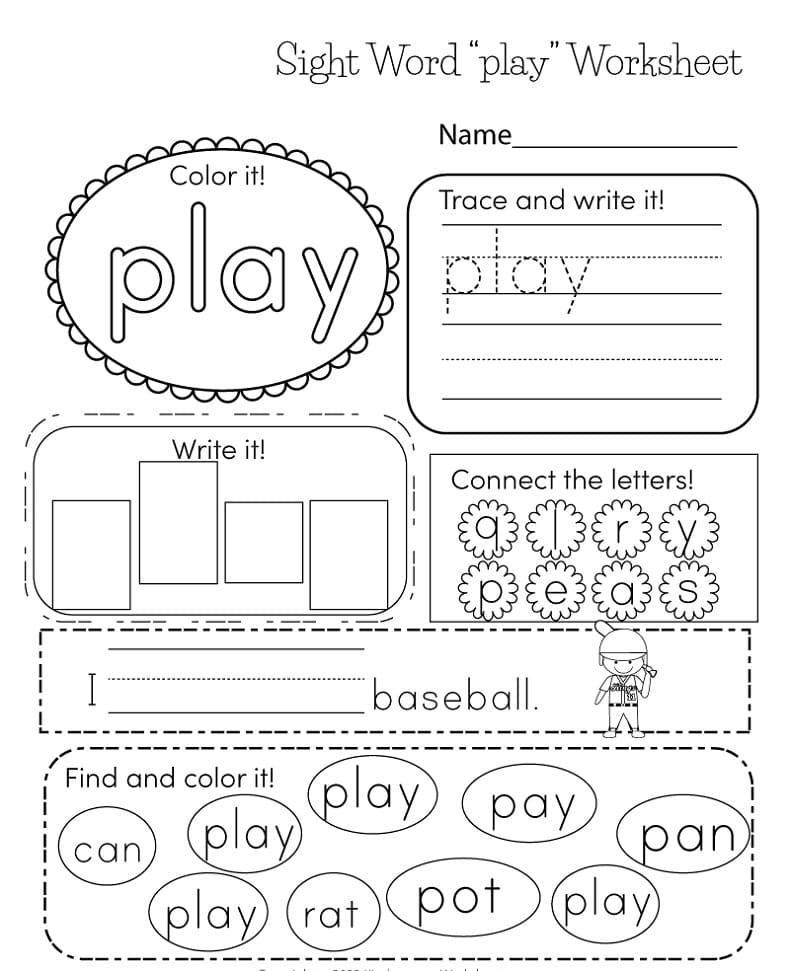 Sight Word Play Worksheet Download Print Now Sight Word Play Worksheet Download Print Now