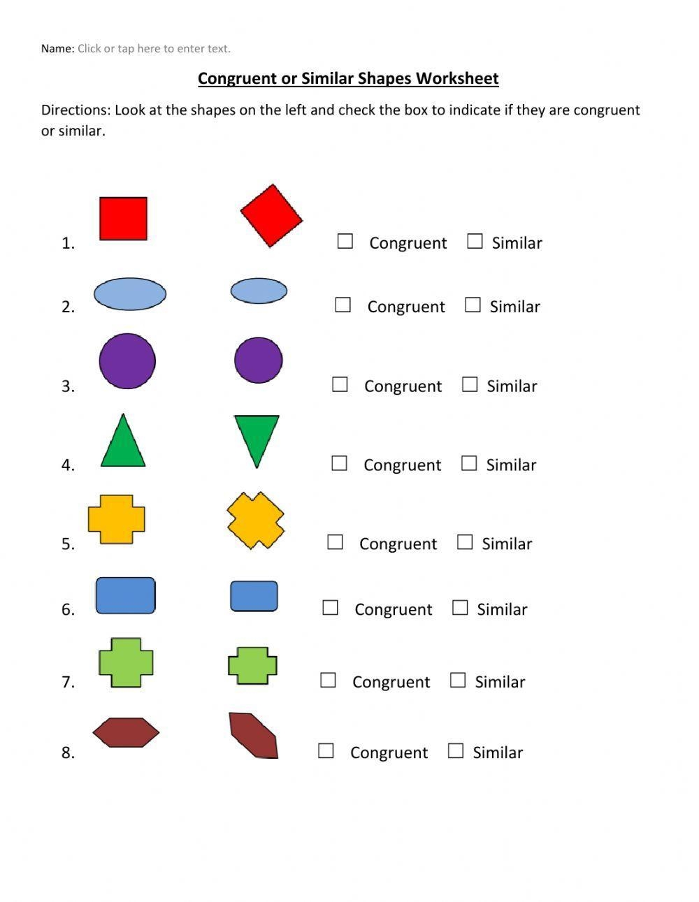 Similar Figures Worksheet Worksheets Library
