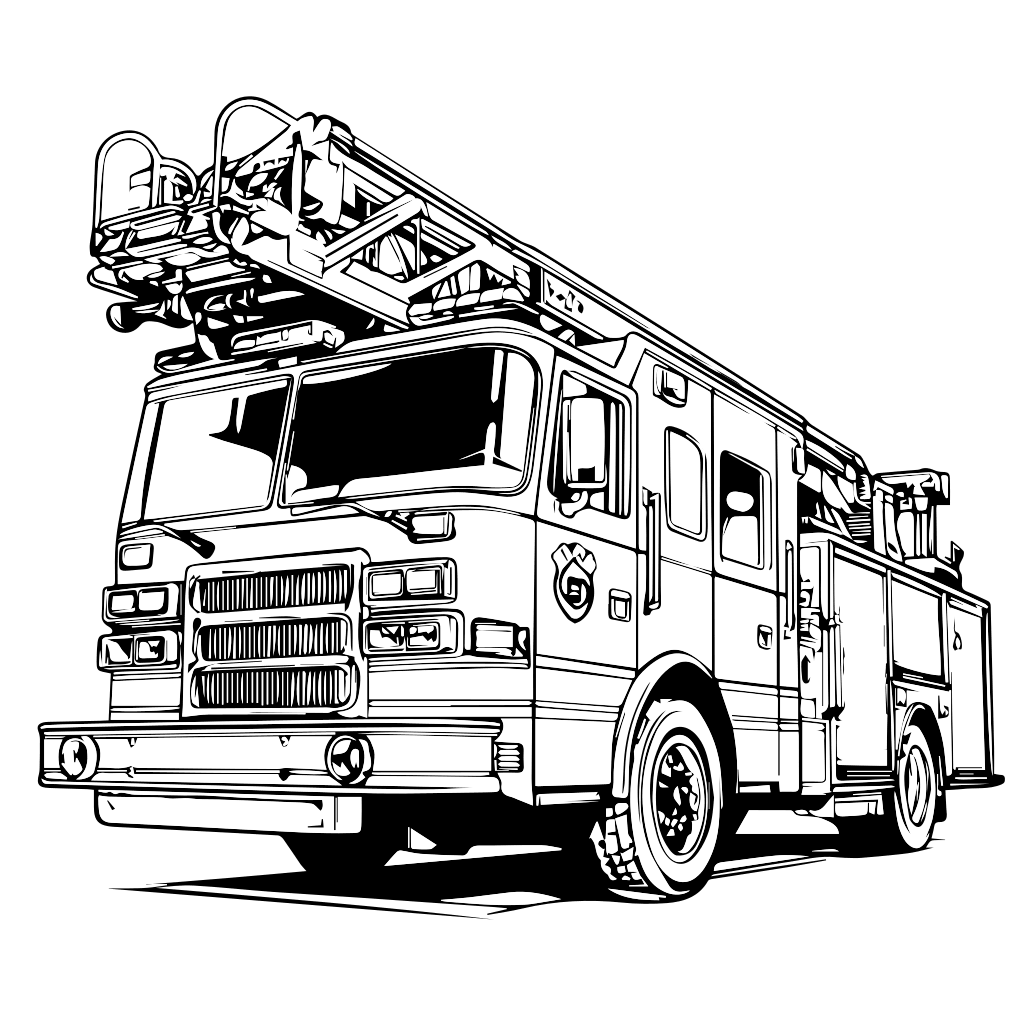Simple Fire Truck Coloring Pages