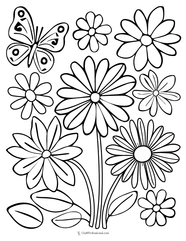 Simple Flower Coloring Pages 2025 