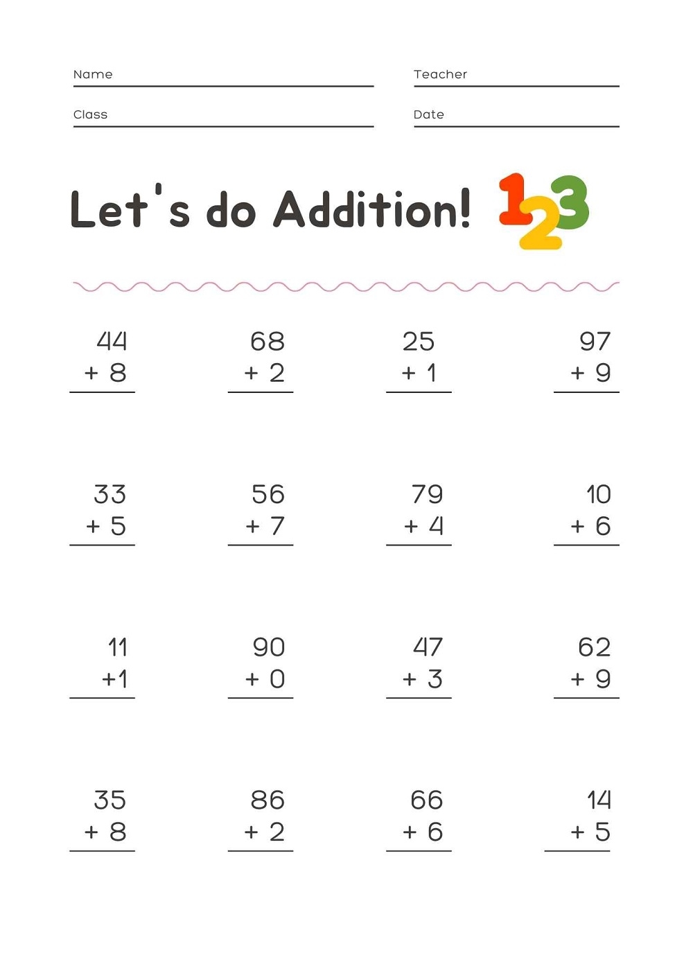 Single Digit Addition Photo Worksheet Download Print Now 